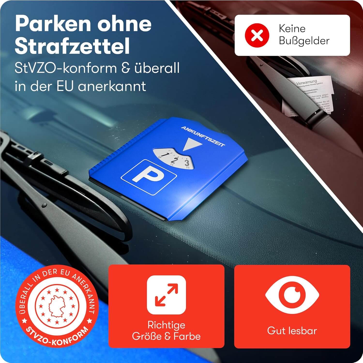 Parkscheibe 5-in-1 (StVO-konform)