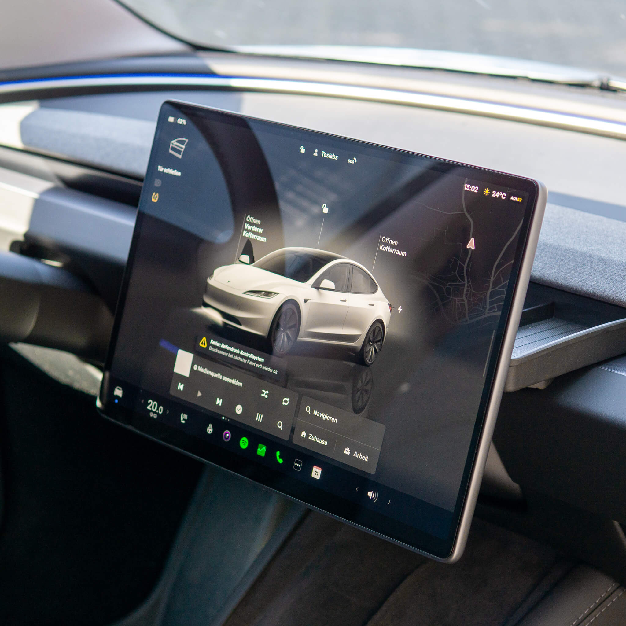 #Option_Klar Tesla Model 3 2024: Displayschutzglas (Set für vorne und hinten)