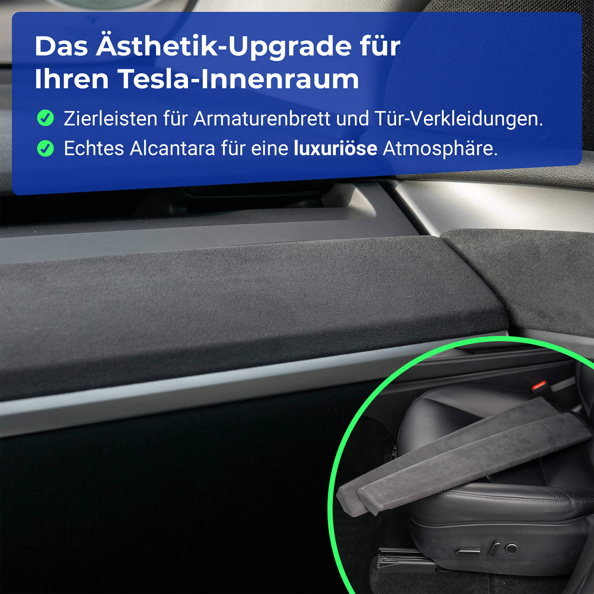 Tesla Model 3/Y Alcantara-Tür-Aufkleber