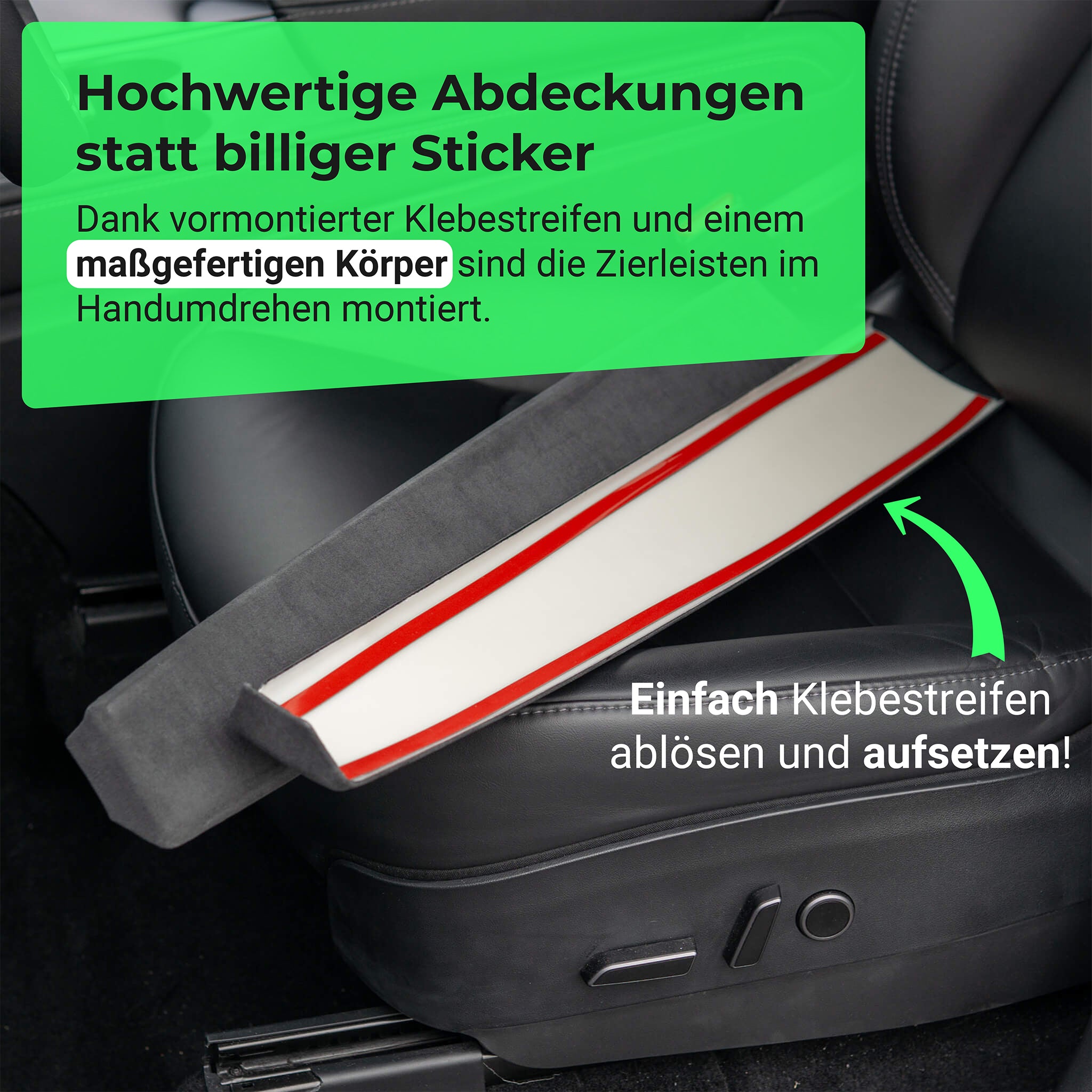 Tesla Model 3/Y: Alcantara-Bundle (Dashboard + Tür-Zierleisten)