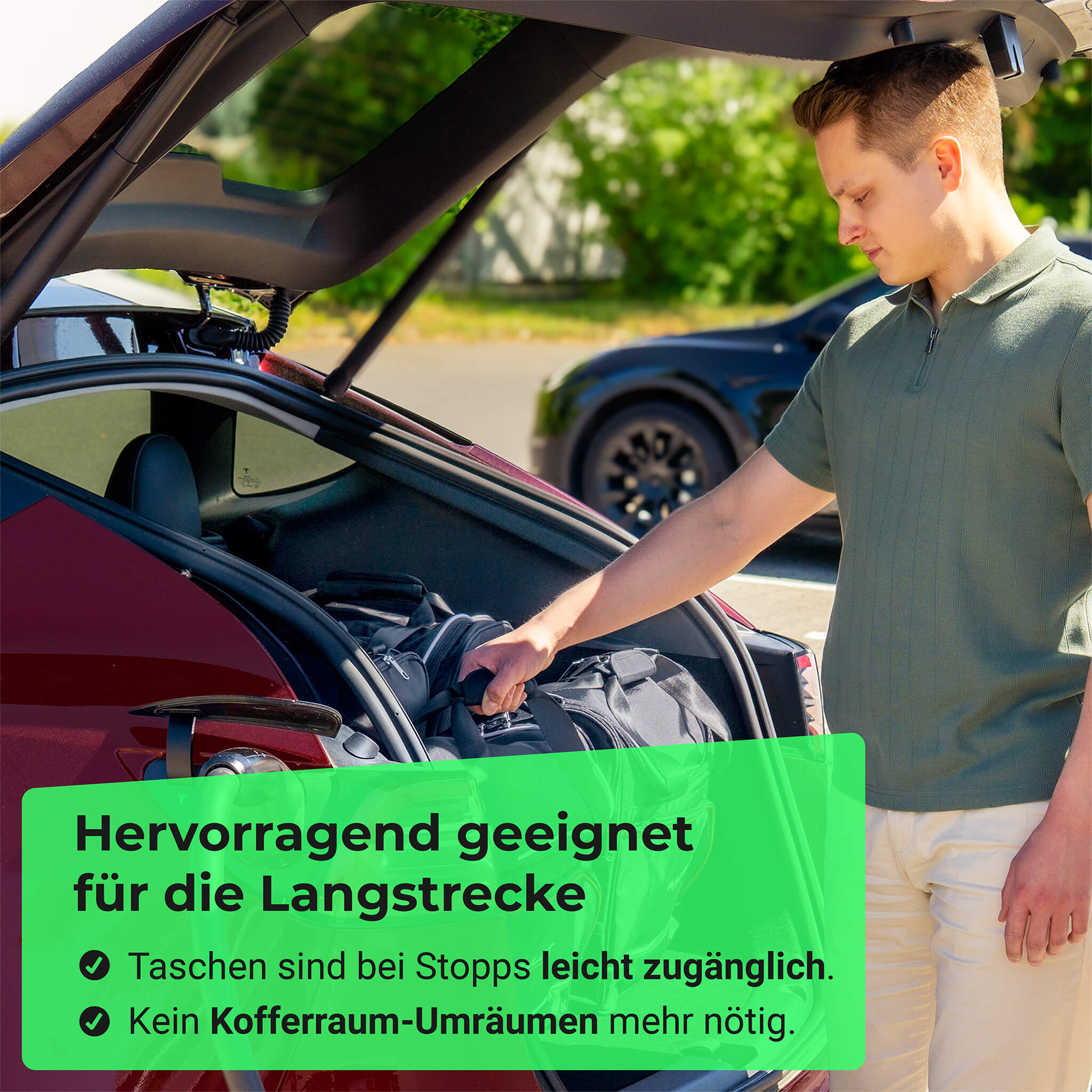 Tesla Model Y: Taschensets für Frunk + Kofferraum