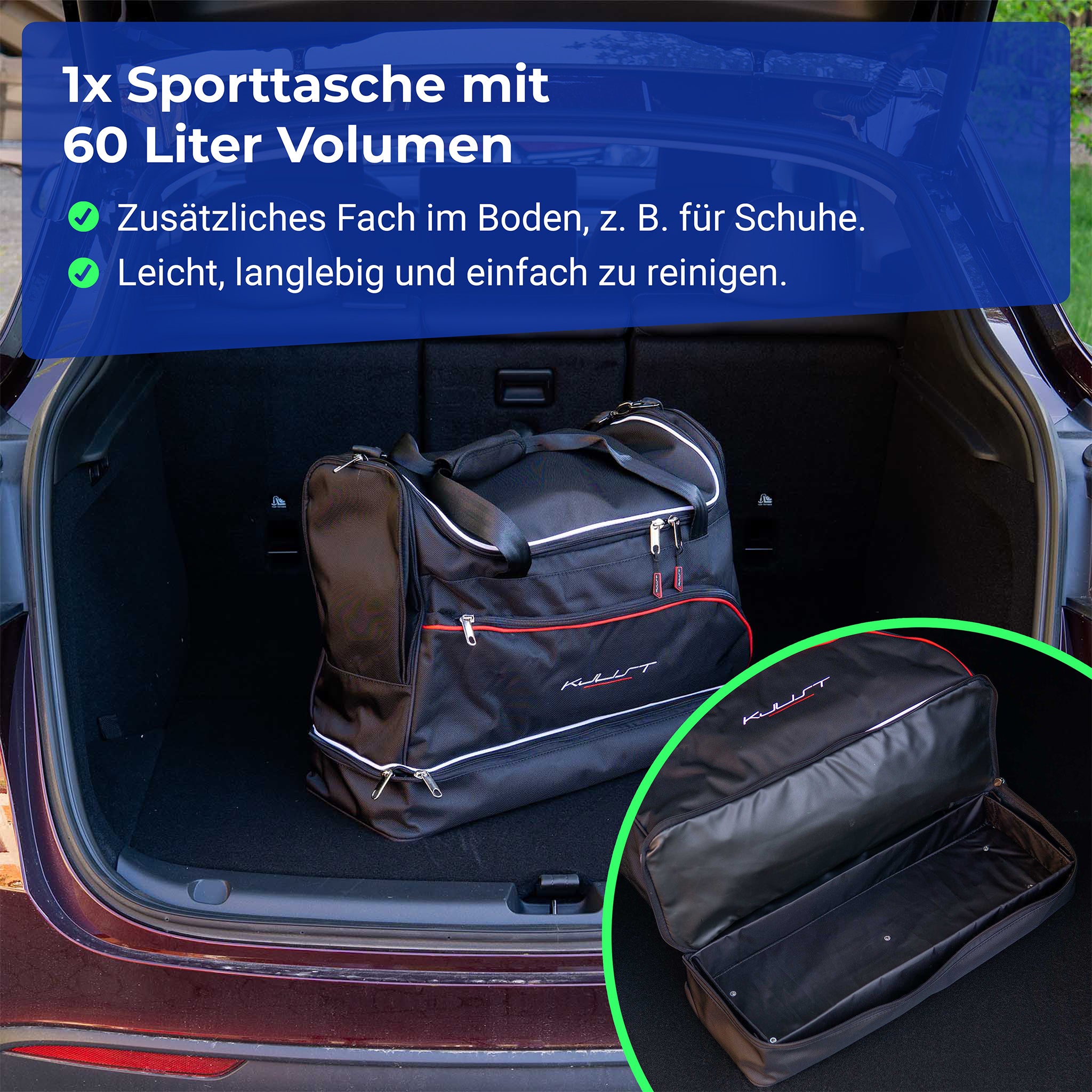 Tesla Model Y: Taschensets für Frunk + Kofferraum