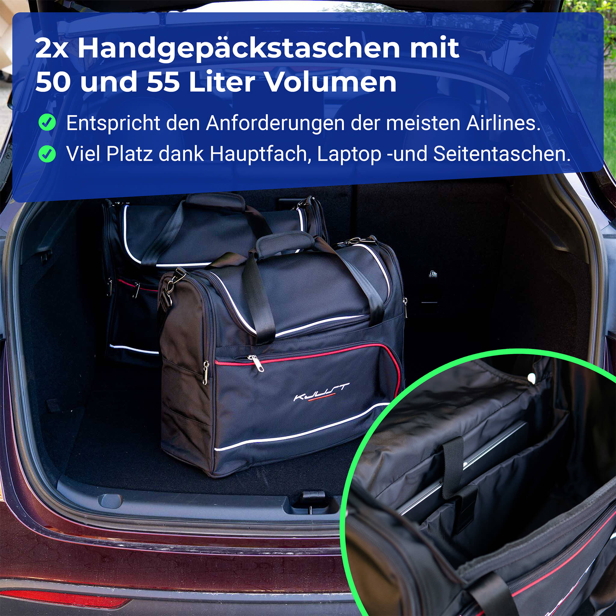 Tesla Model Y: Taschensets für Frunk + Kofferraum