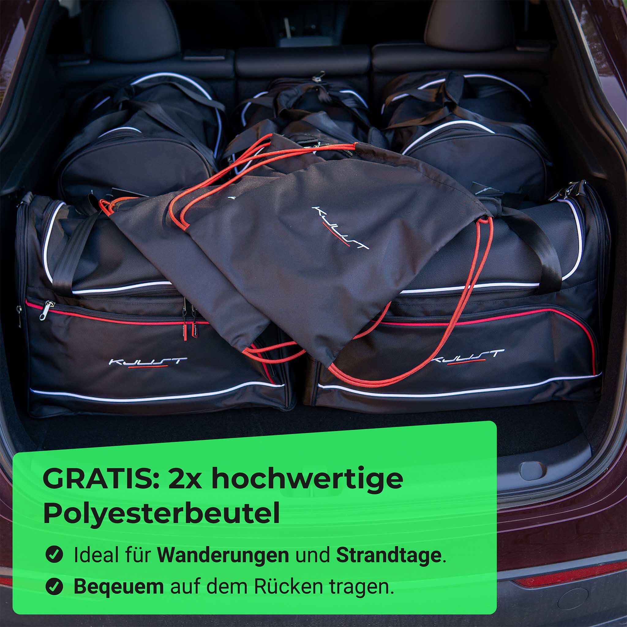 Tesla Model Y: Taschensets für Frunk + Kofferraum