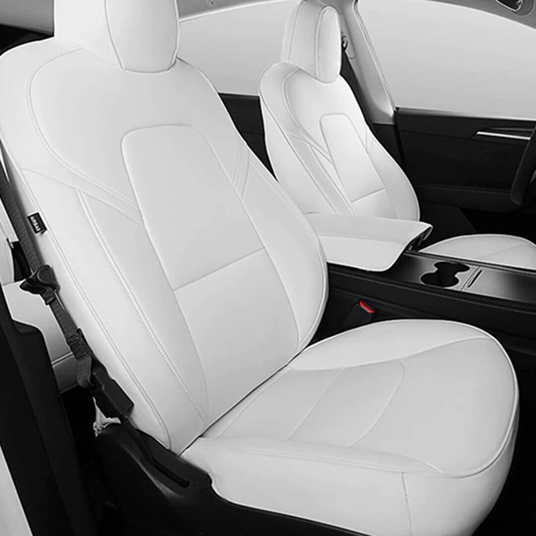Bincun Sitzbezüge Auto Autositzbezüge Universal Set für Tesla Alle Modelle  Model 3 Model X Model Y Model S Cartoon Auto Zubehör,Standardversion braun