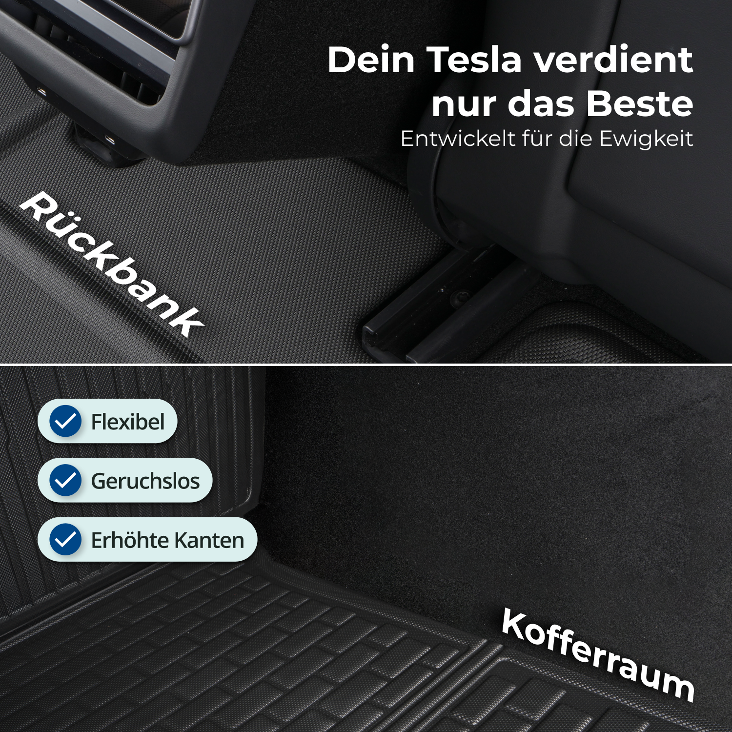 Tesla Model Y: Gummimatten-Gesamtset