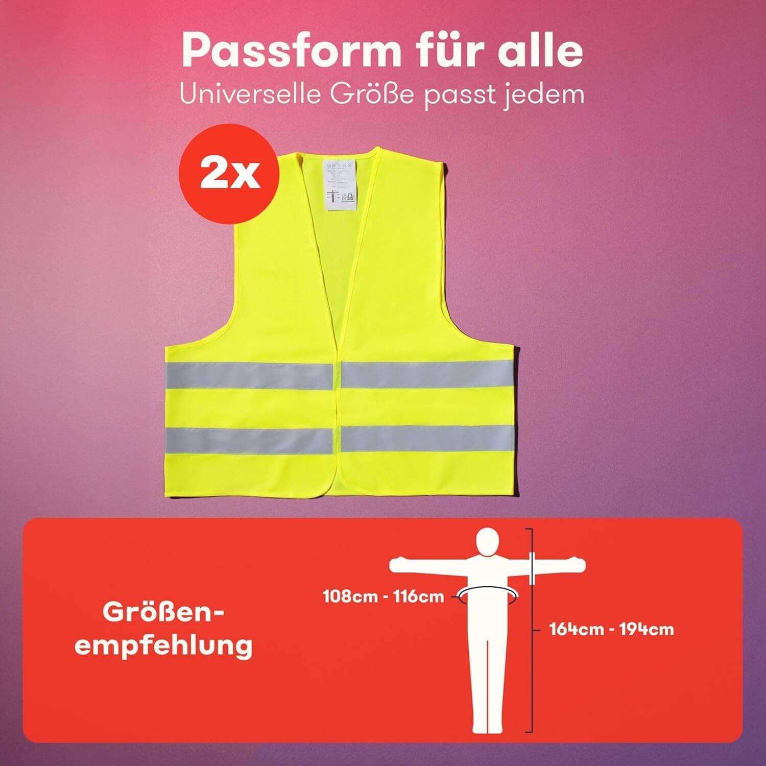 Kfz-Warnwesten 2er-Set [EU-konform]