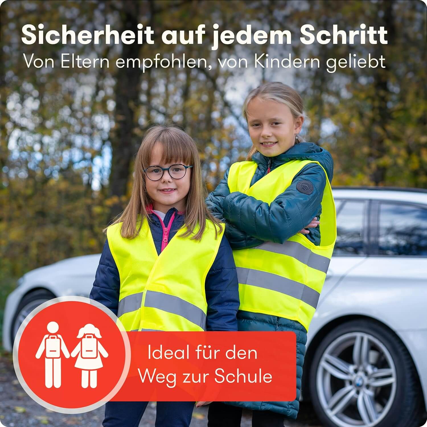 Kfz-Warnwesten 2er-Set für Kinder (5–12 Jahre)
