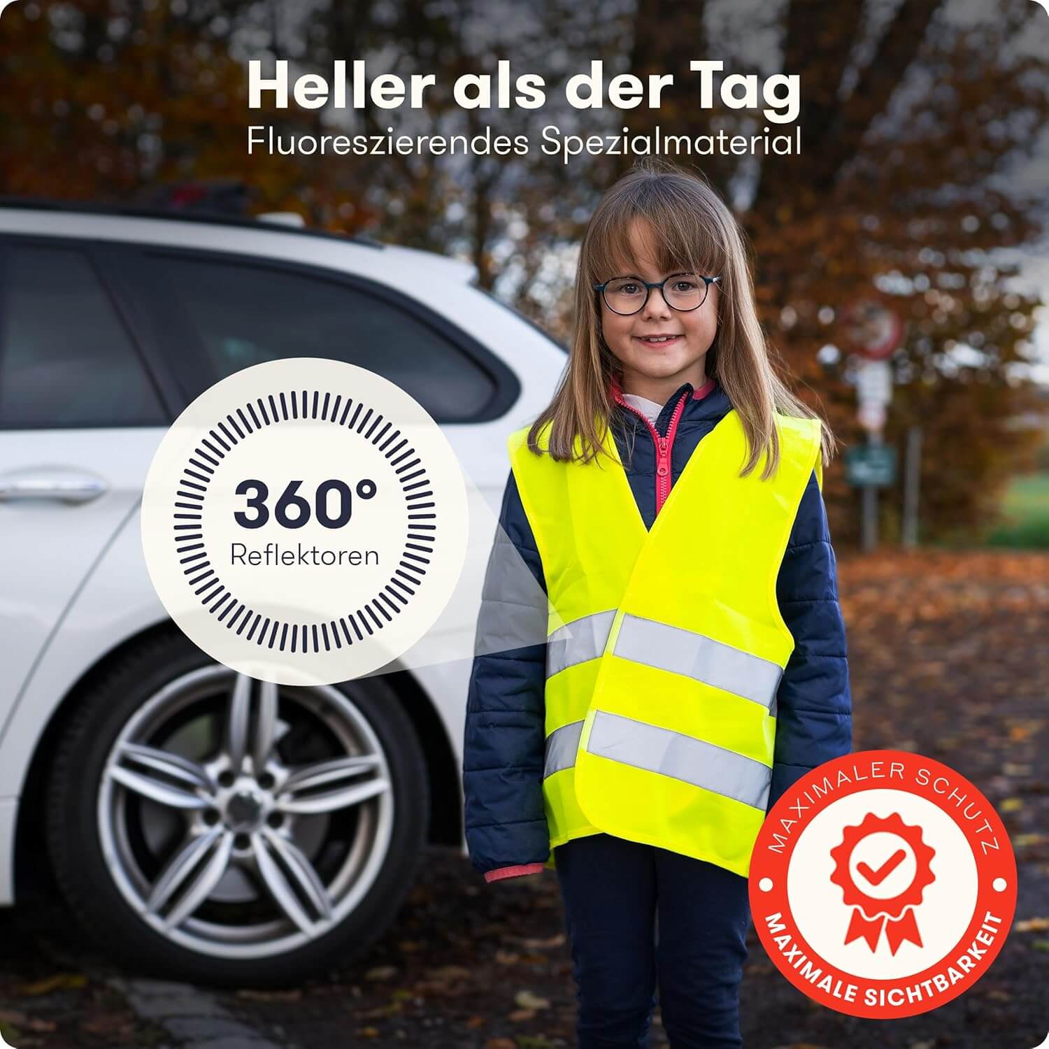 Kfz-Warnwesten 2er-Set für Kinder (5–12 Jahre)