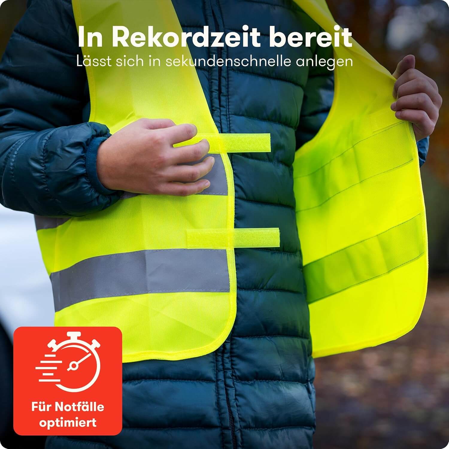 Kfz-Warnwesten 2er-Set für Kinder (5–12 Jahre)