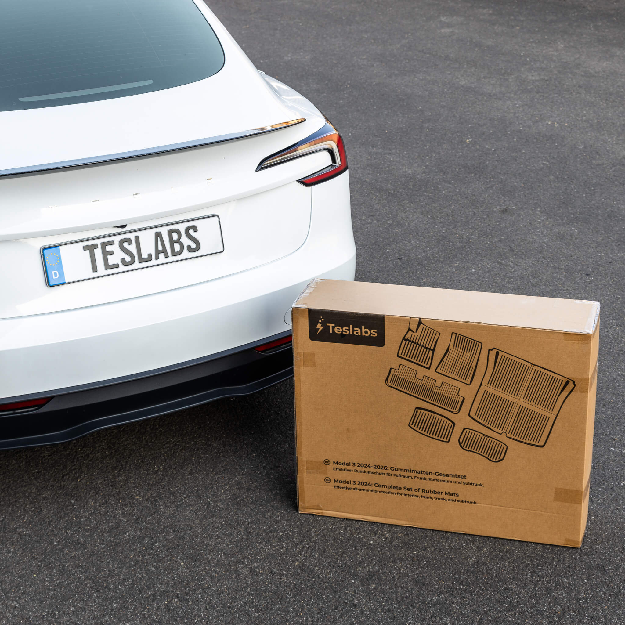 Tesla Model 3 2024-2026 : Ensemble complet de tapis en caoutchouc