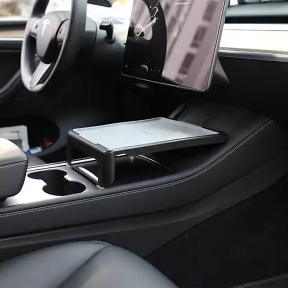 Auto-Rücksitz-Tablett, für Tesla Model 3 Y 2021-2023 Auto-Rücksitz-Tablett  Klappbarer Auto-Rücksitz-Tisch mit Getränkehalter (mit kabellosem