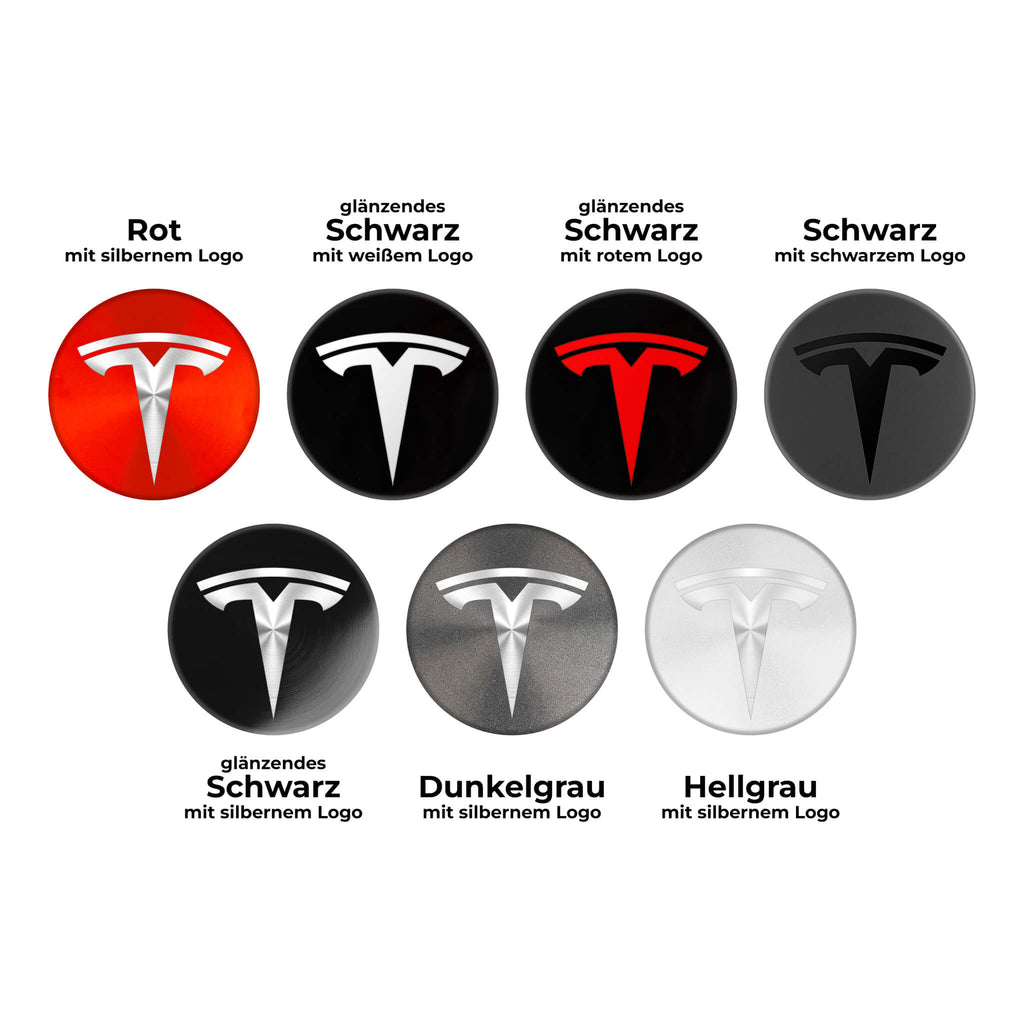 Tesla Model 3/Model Y Wieldopset (zilver), 4 naafdoppen 20 notenafdekkingen