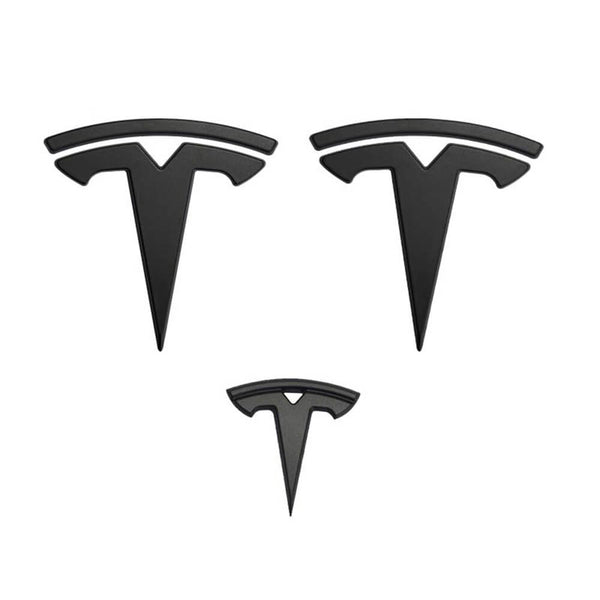 Tesla Logo/Emblem Motorhaube Mattschwarz für Model 3 und Y