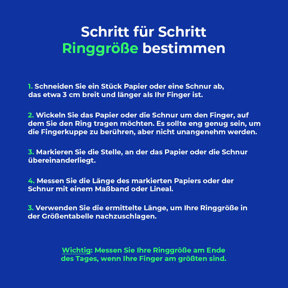 Tesla Ring Größenguide